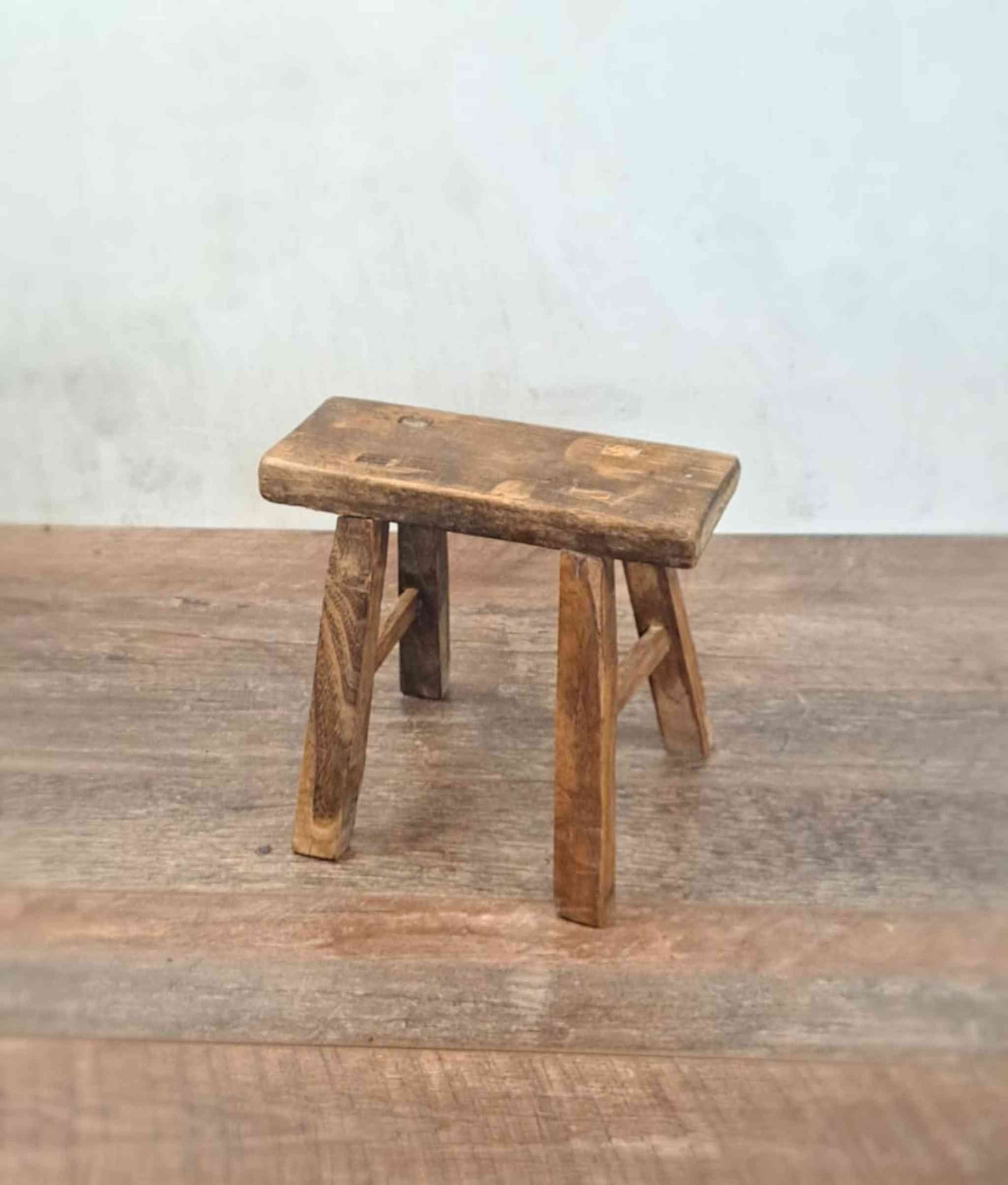 Antique Chinese Milking Stool, Rustic Decor Stool