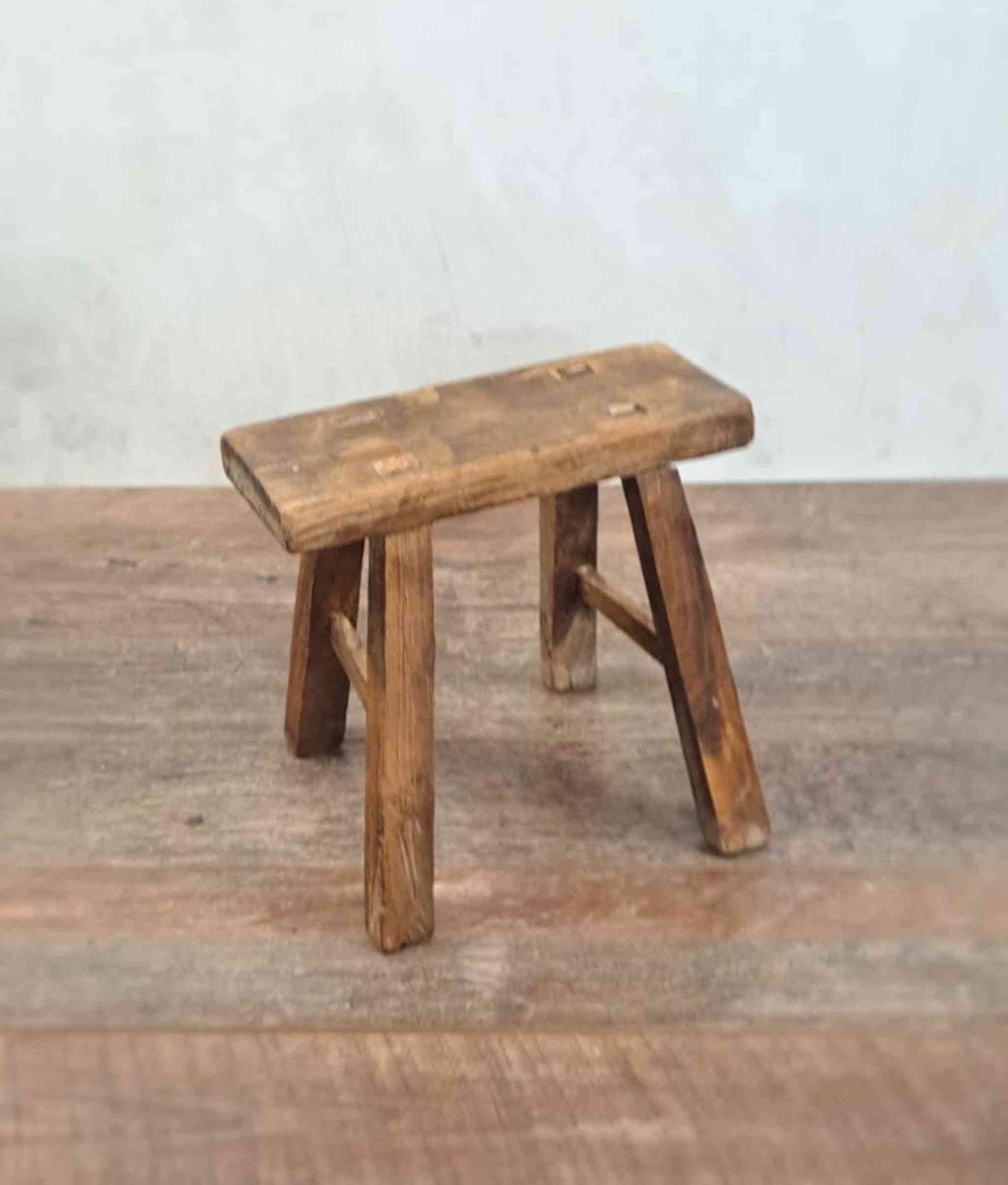 Antique Chinese Milking Stool, Rustic Decor Stool