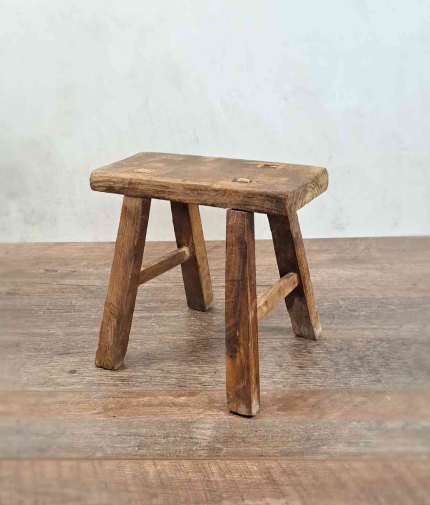 Antique Chinese Milking Stool, Rustic Decor Stool