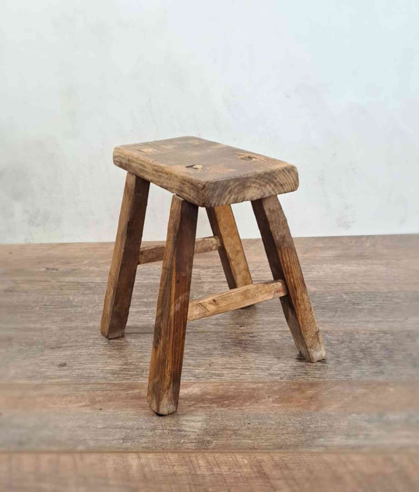 Antique Chinese Milking Stool, Rustic Decor Stool