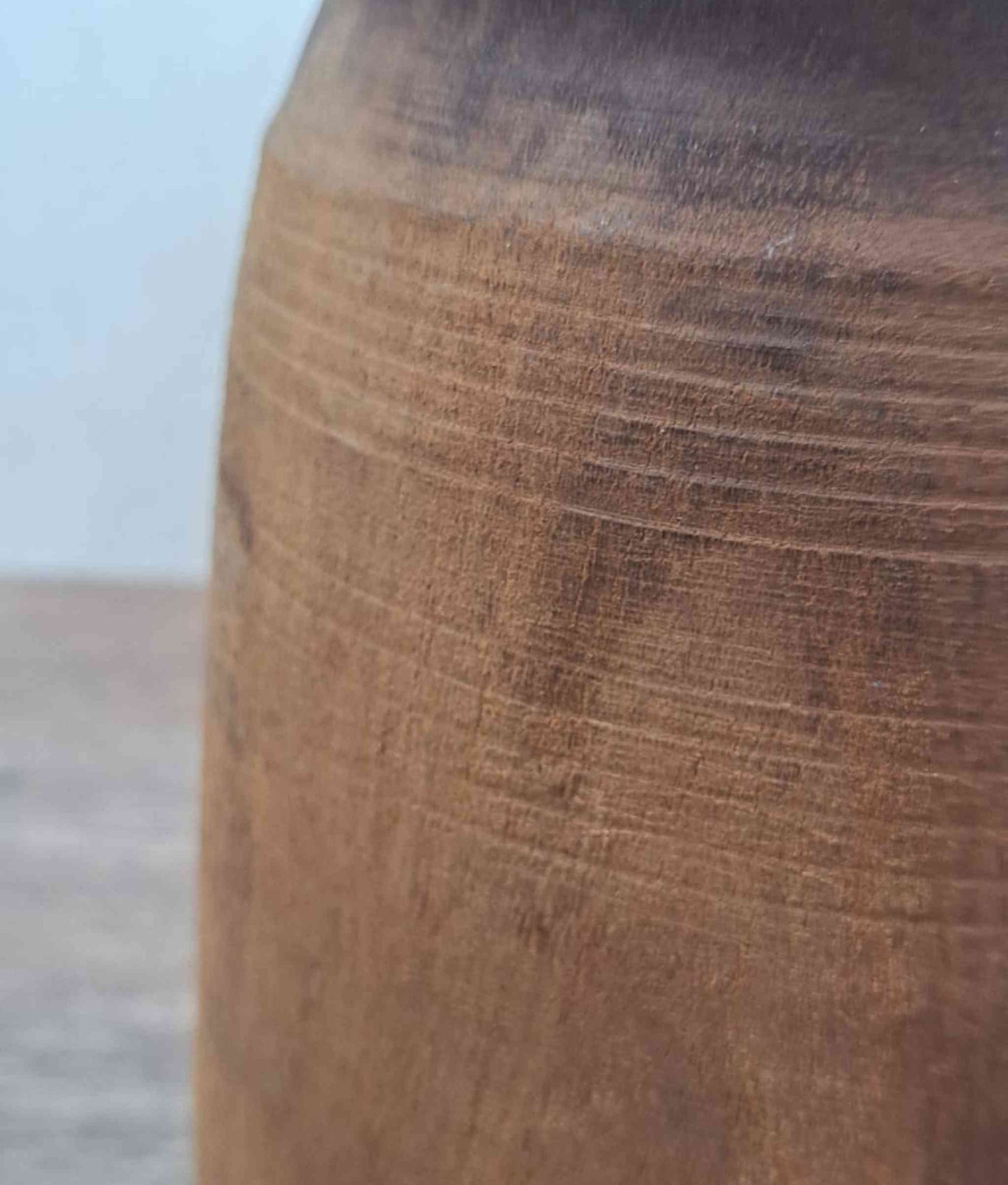 Antique Wooden Himachal Pot with rope, brown