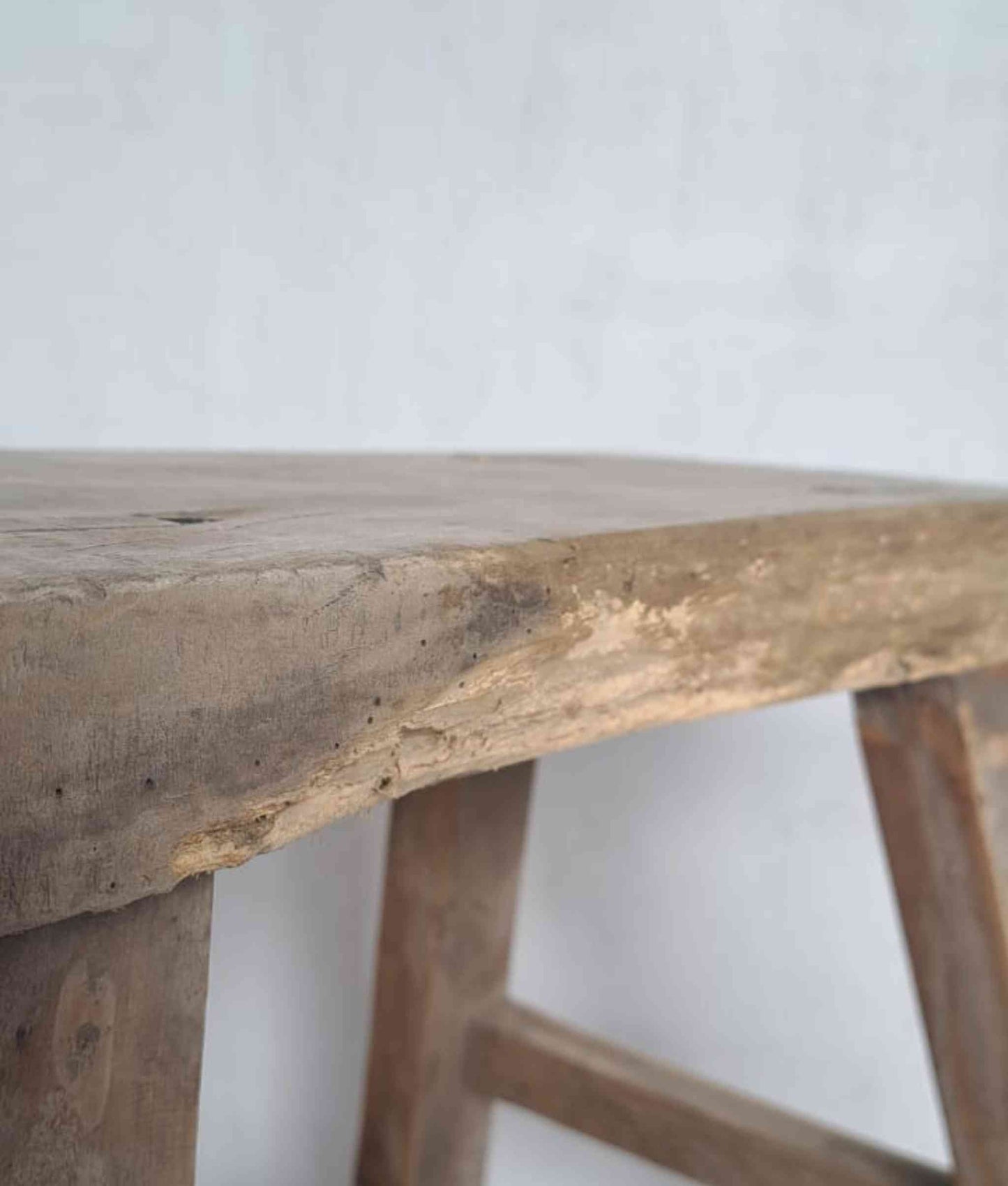 Large Antique Chinese Milking Stool, Rustic Stool, Decor Stool