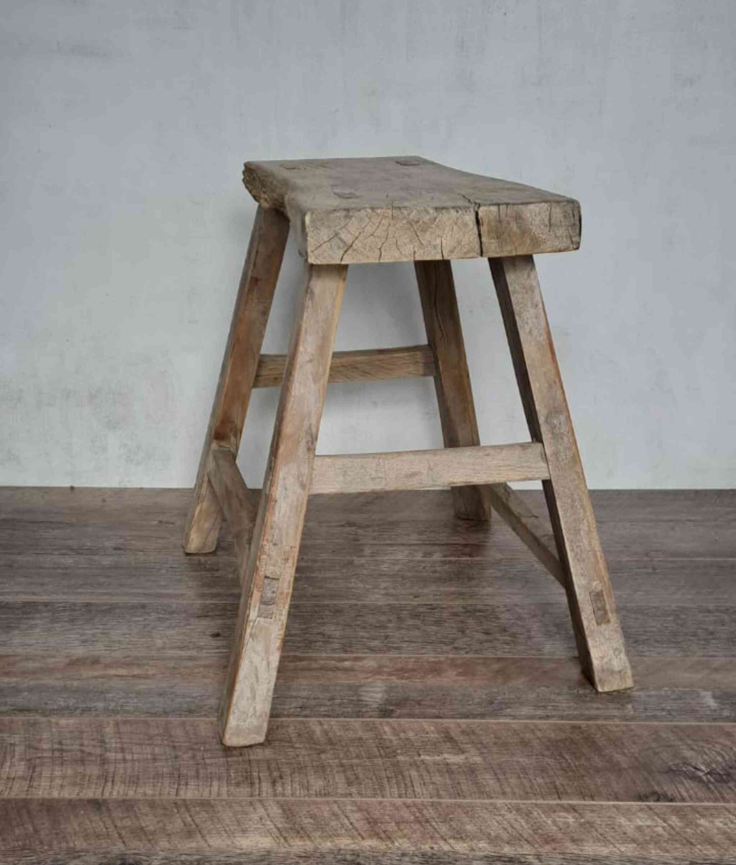 Large Antique Chinese Milking Stool, Rustic Stool, Decor Stool