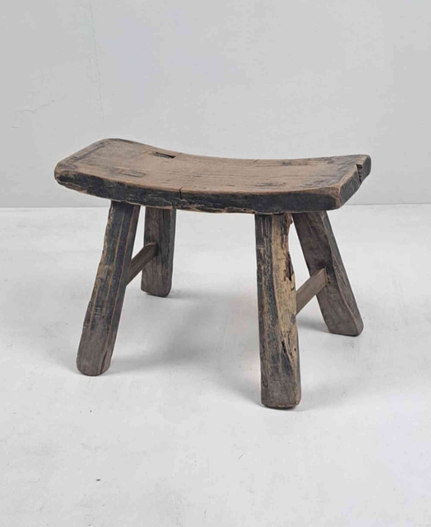 Antique Chinese Milking Stool, Rustic Stool, Decor Stool