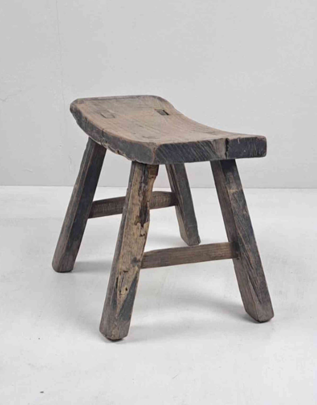 Antique Chinese Milking Stool, Rustic Stool, Decor Stool