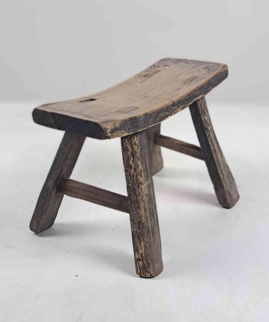 Antique Chinese Milking Stool, Rustic Stool, Decor Stool