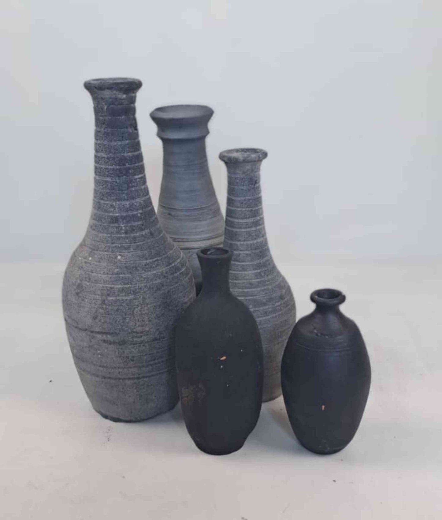 Vintage Clay Vase - Black