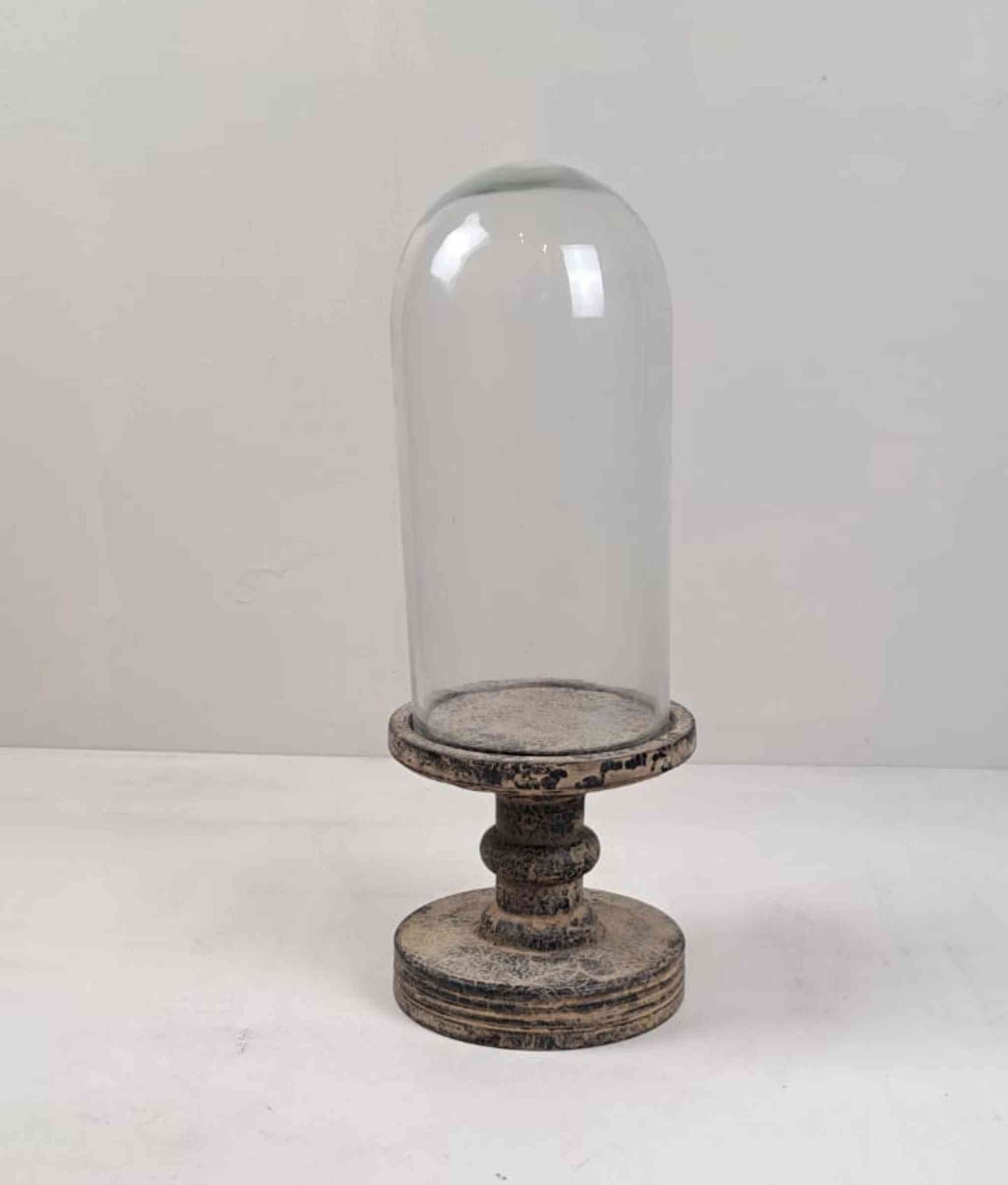 VIntage Wood and Glass Cloche