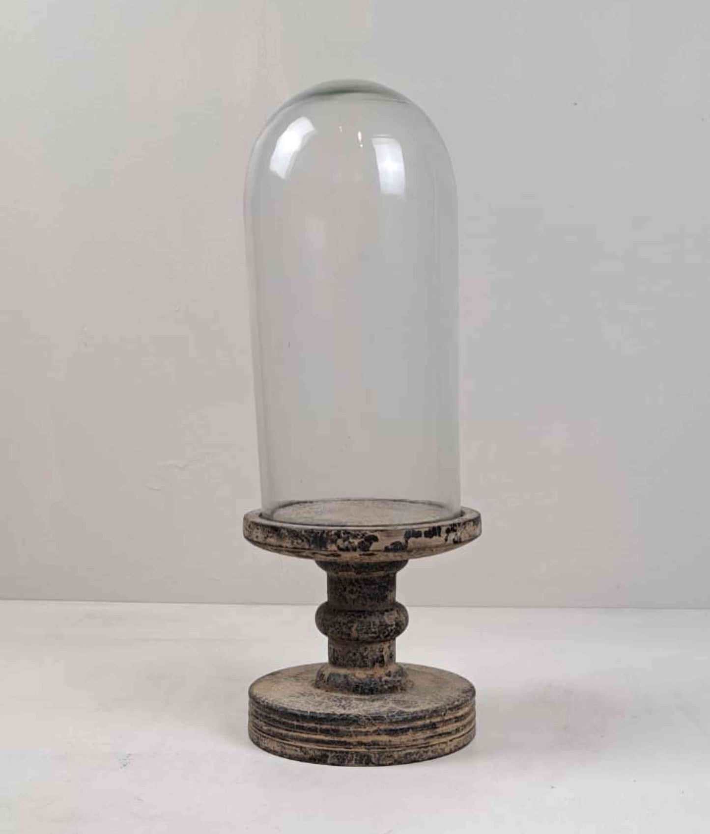 VIntage Wood and Glass Cloche