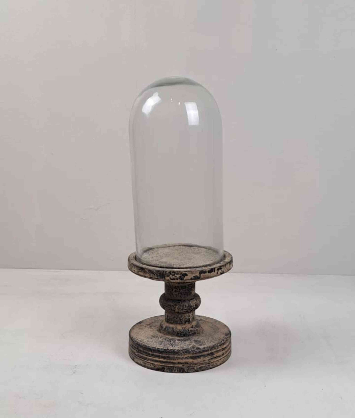 VIntage Wood and Glass Cloche