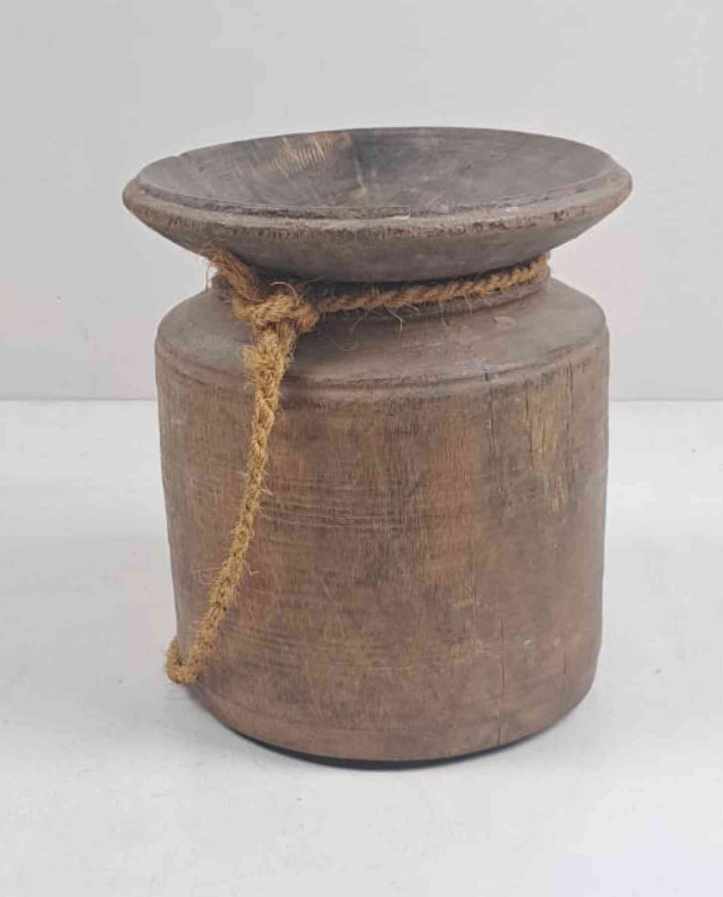 Antique Wooden Himachal Pot with lid