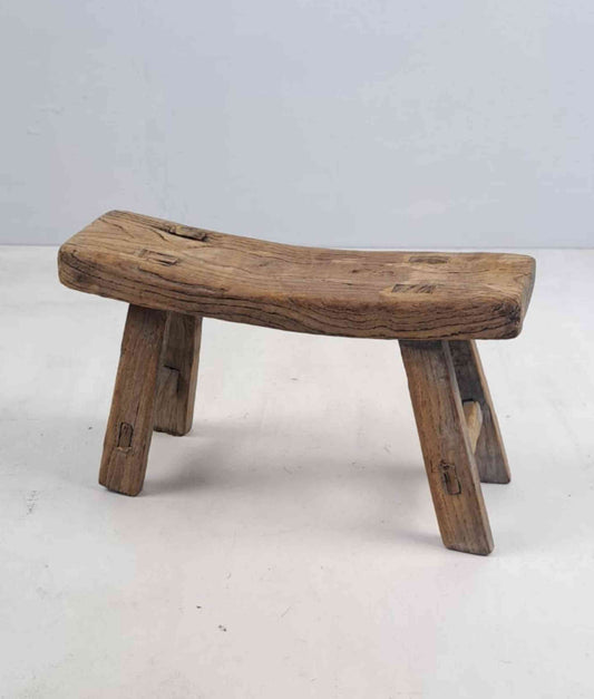 Antique Chinese Milking Stool, Rustic Stool, Decor Stool