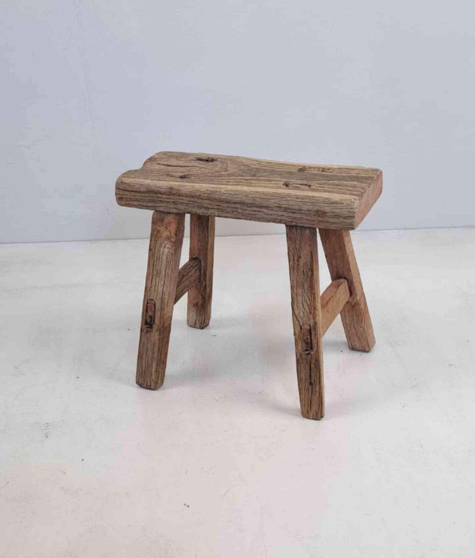 Antique Chinese Milking Stool, Rustic Stool, Decor Stool, Vintage Milking Stool, Antique Stool, Chinese Decor Stool, Unique Milking Stool, Interior Design Prop, Old Milking Stool, Handcrafted Chinese Stool