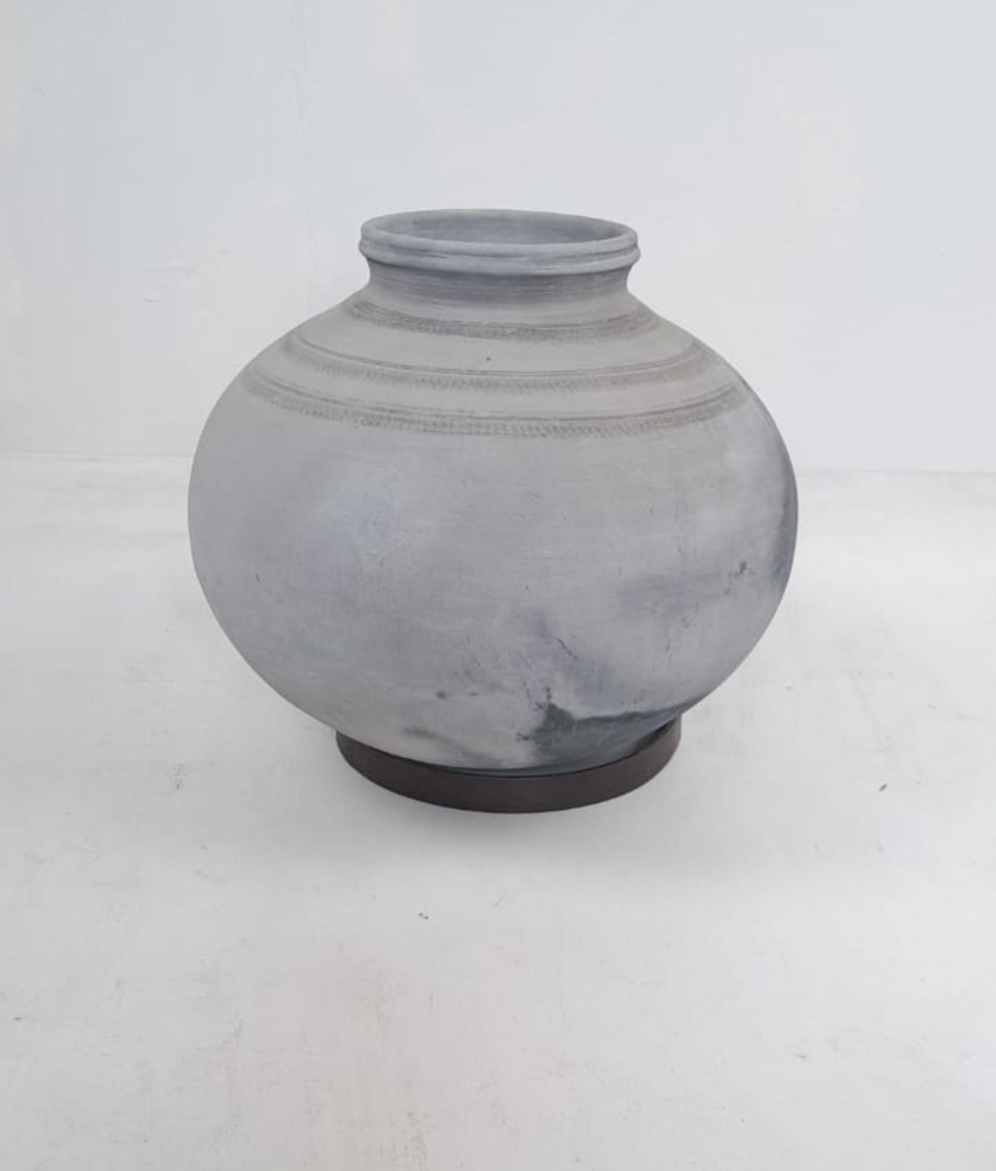 African Water Vessel Clay Pot with Ring