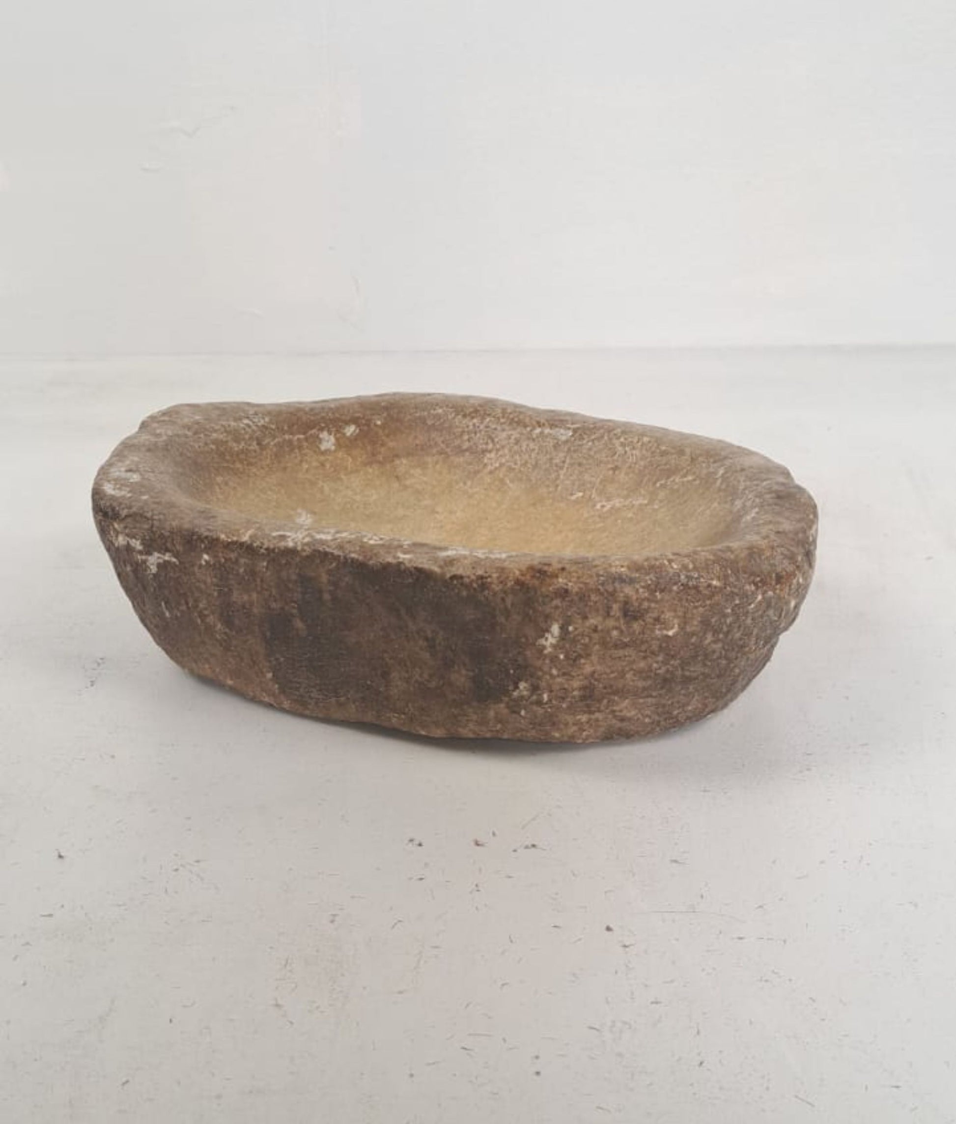 Large Handcarved Raw Marble Stone Platter