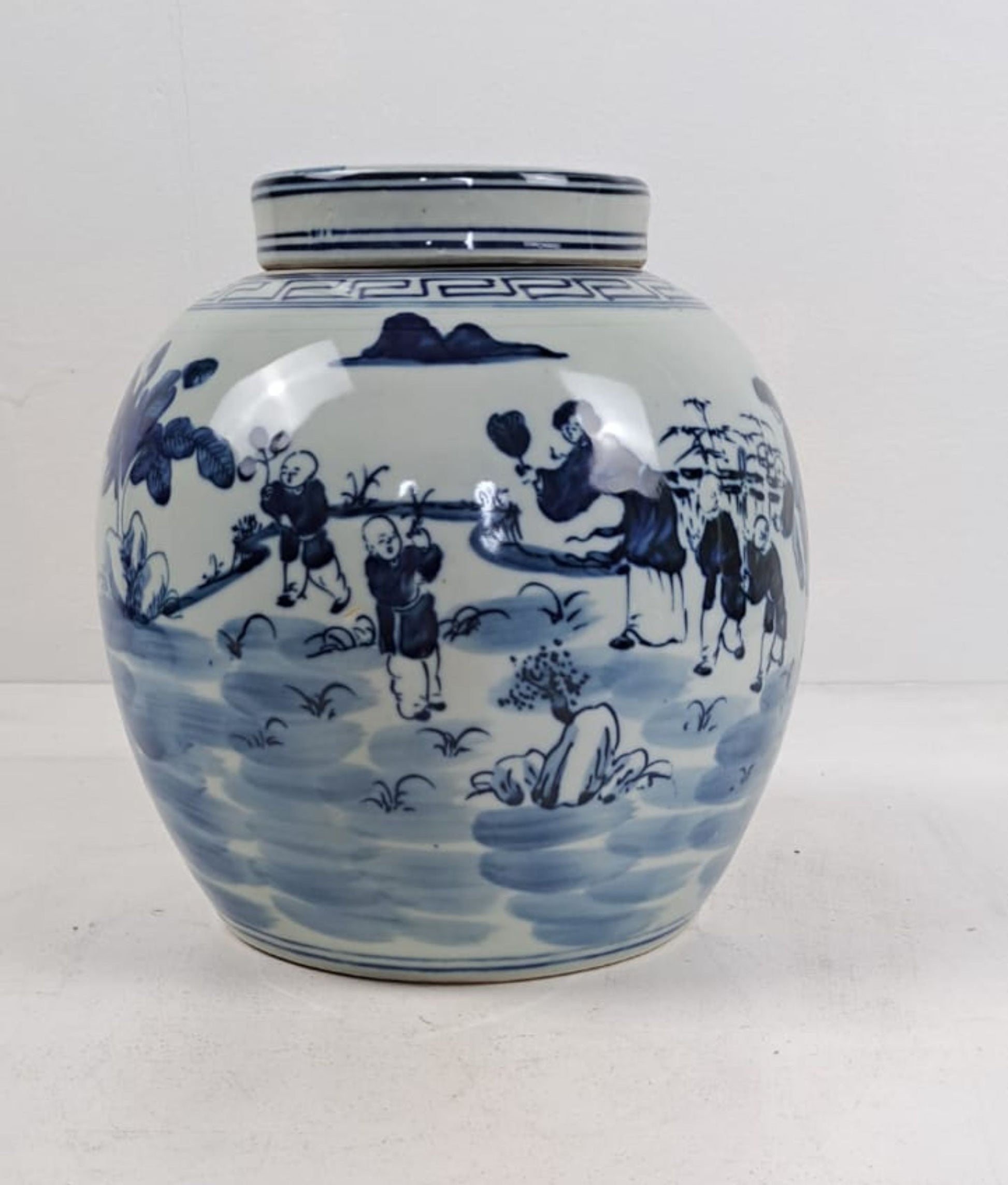 Antique Blue & White Chinese Ginger Jar