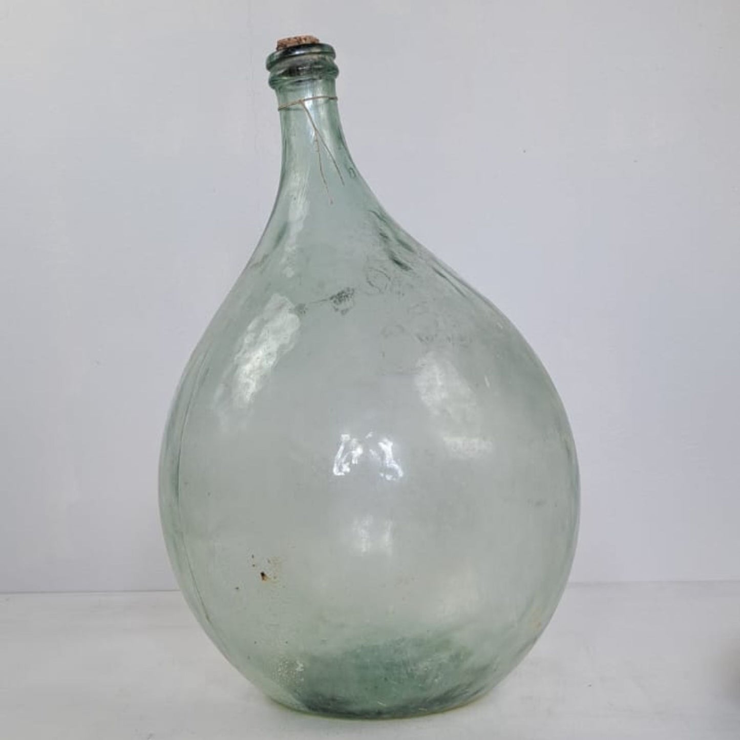 Vintage Wine Balloon Bottle, Demijohn Bottle, Italian Wine Balloon Bottle, German Vintage Belly Bottle, Fat Wine Bottle Imperia Italy