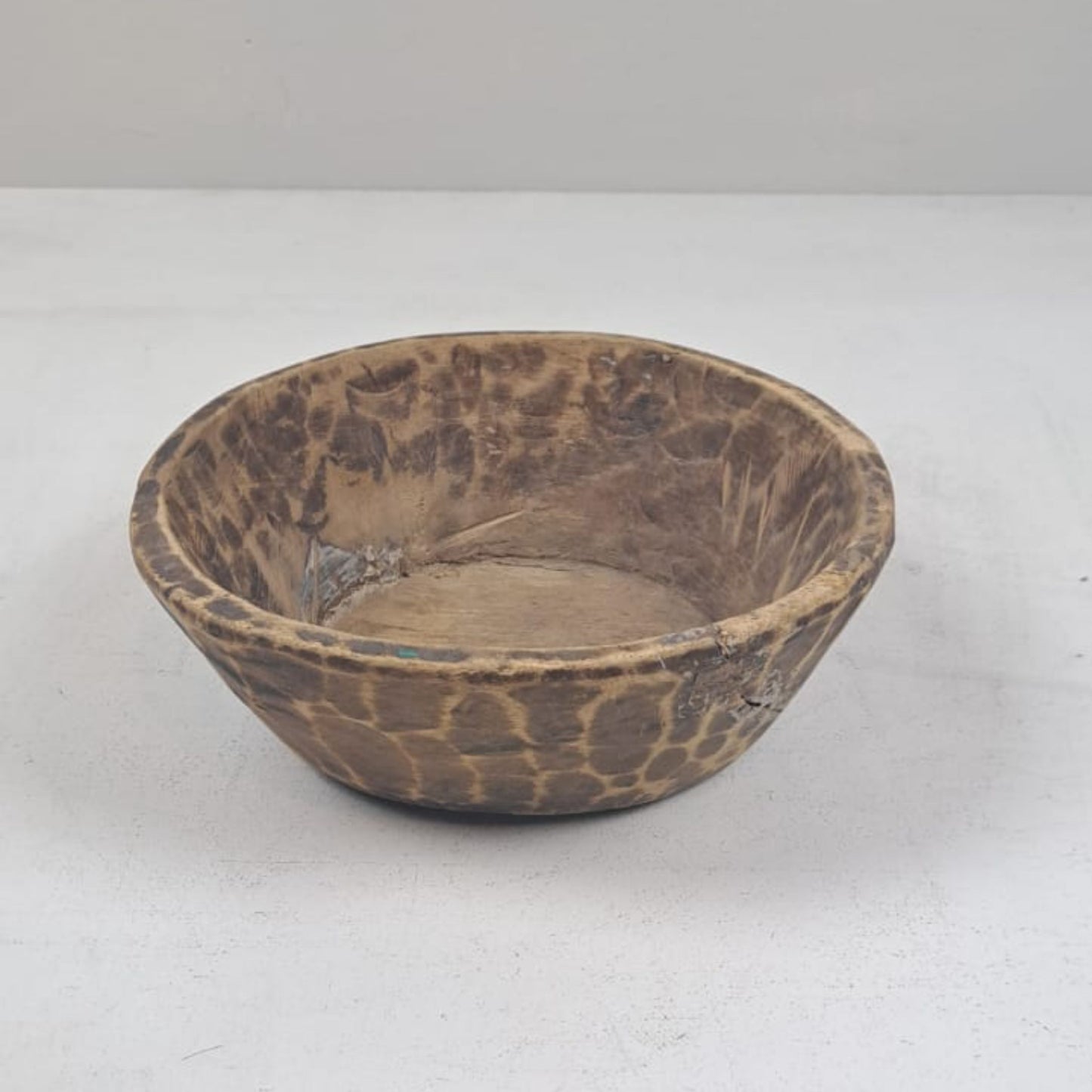 Vintage Artisan Handcarved Wooden Bowl