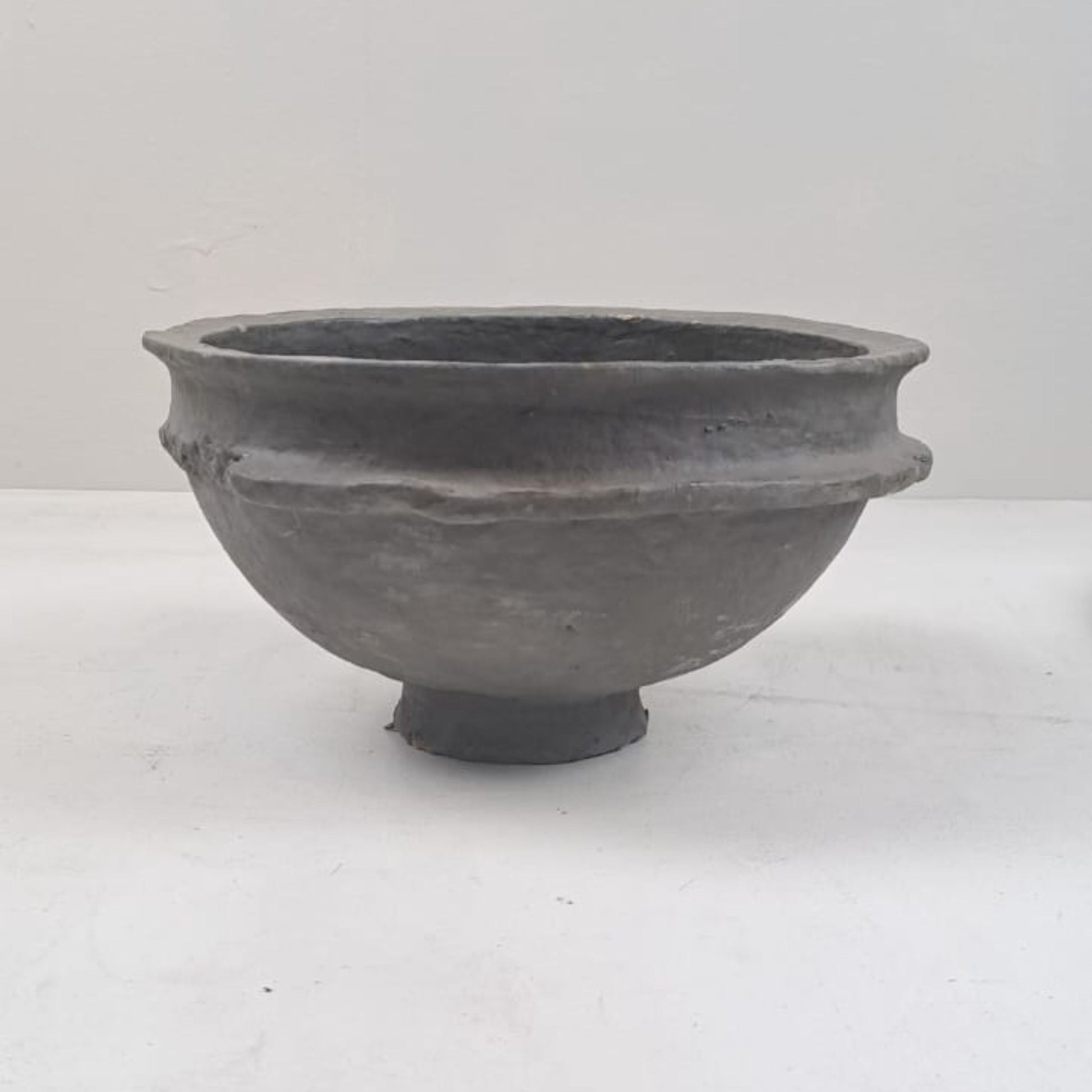 Indian Artisan Paper Mache Bowl -Grey glazed