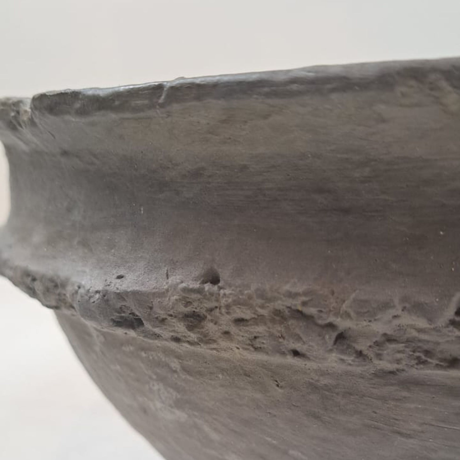 Indian Artisan Paper Mache Bowl -Grey glazed