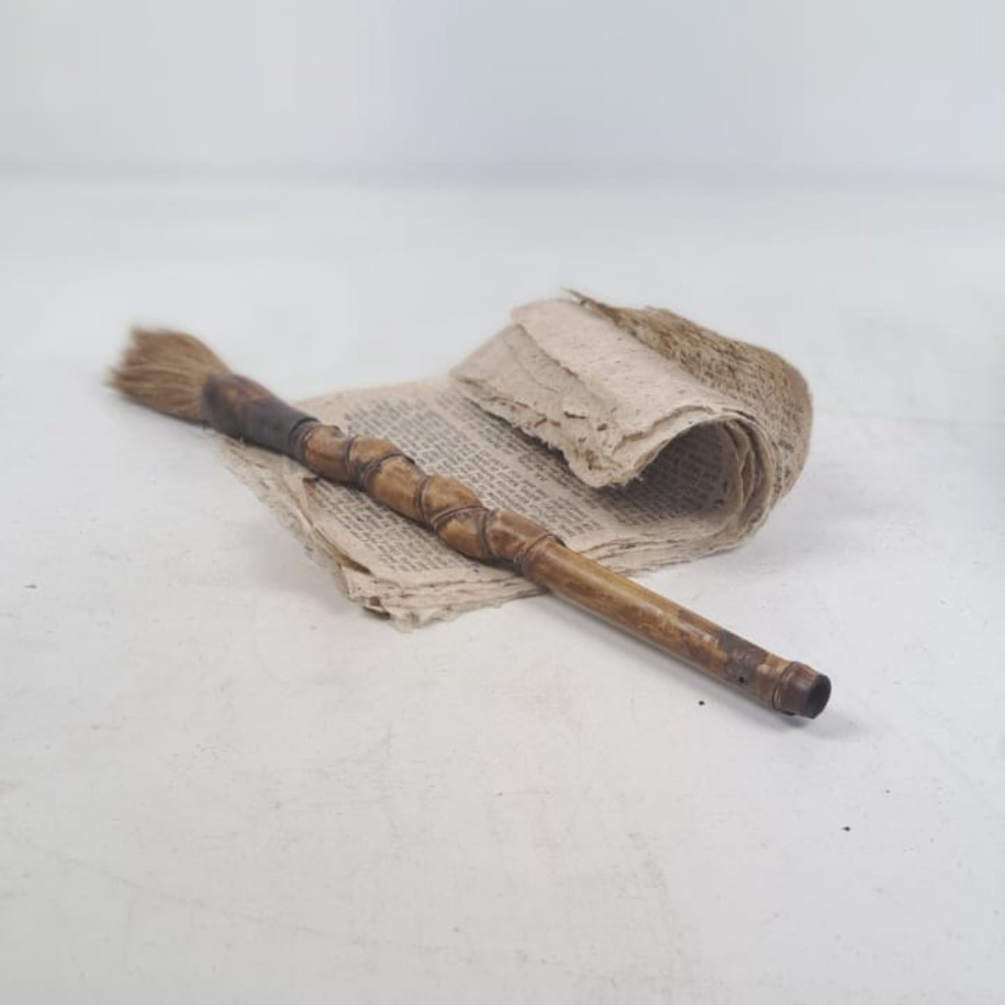 Vintage Chinese Calligraphy Brush - twisted bamboo