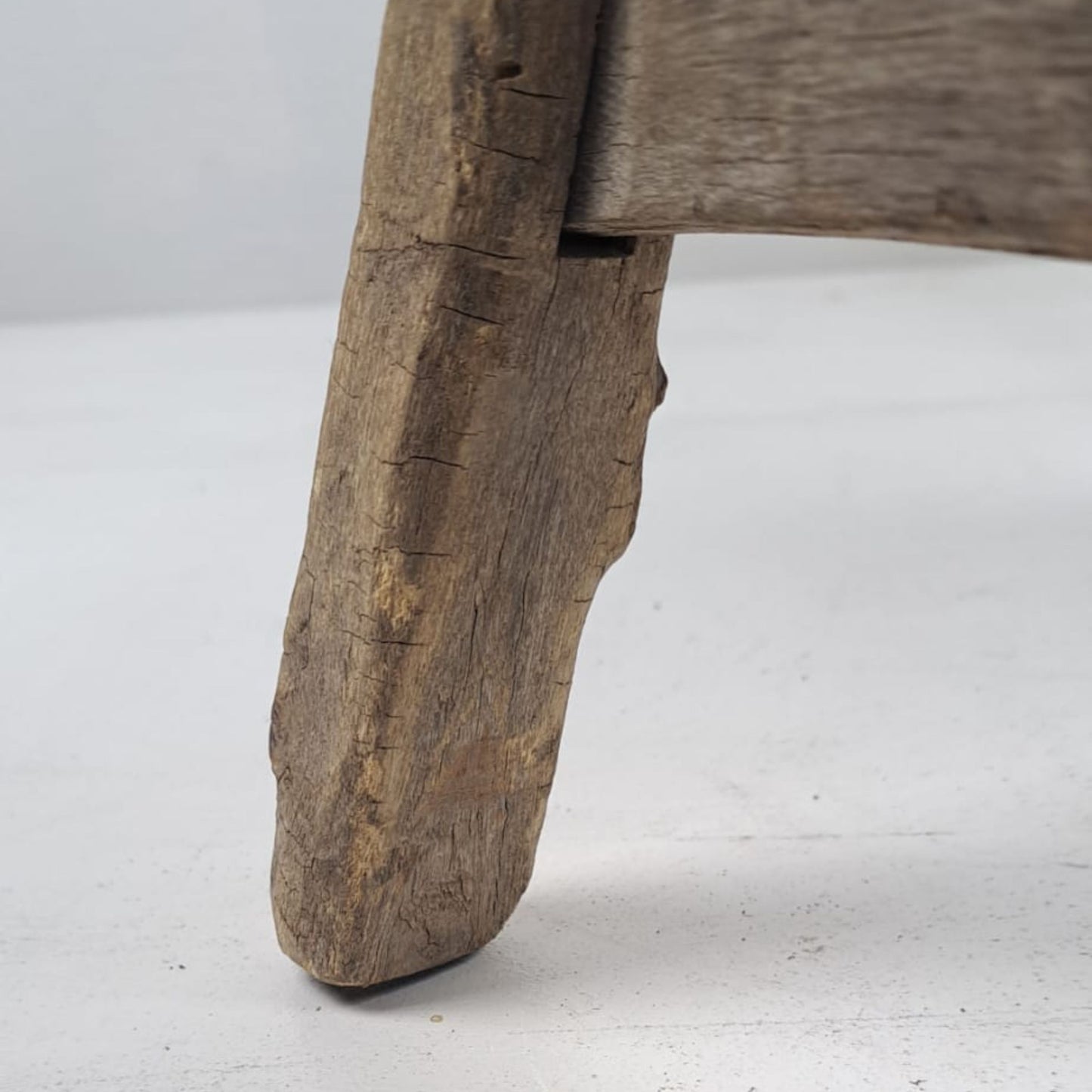 Rare Antique Chinese Milking Stool - Handcrafted Elmwood