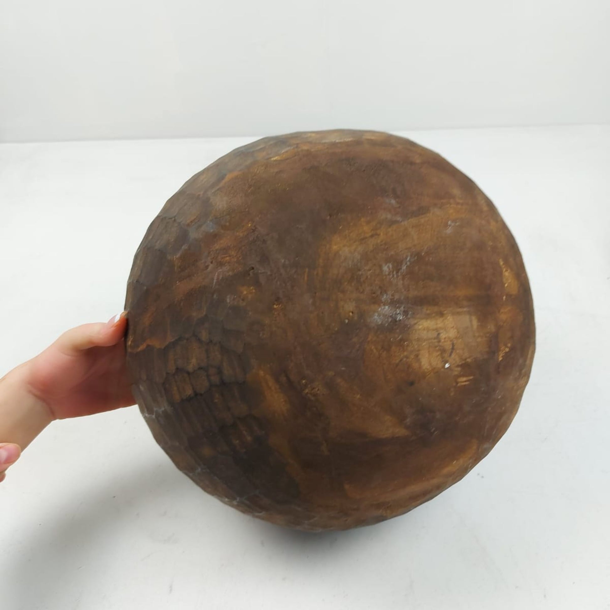 Large Vintage Artisan Wooden handcarved Bowl