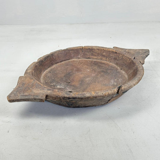 Vintage Indian Wooden Chapati Dish Tray