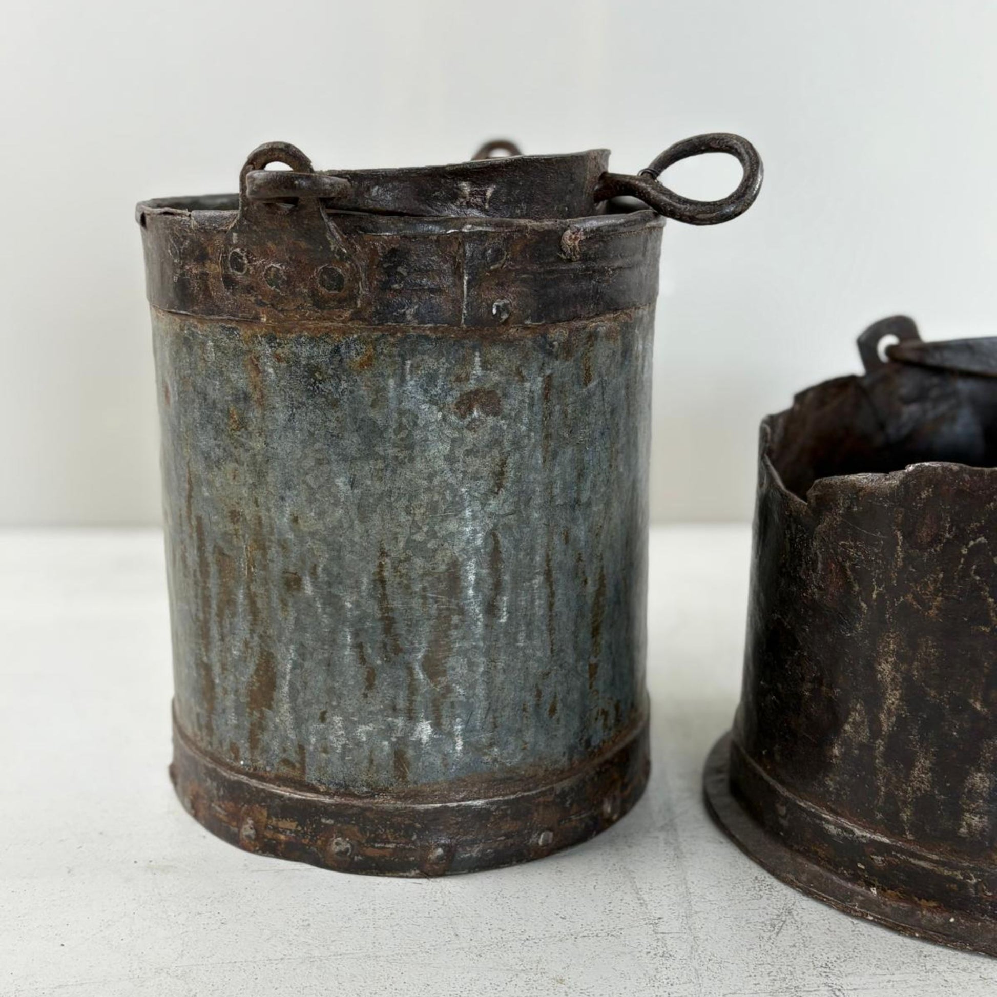 Pair of Vintage Indian Metal Cooking Pots