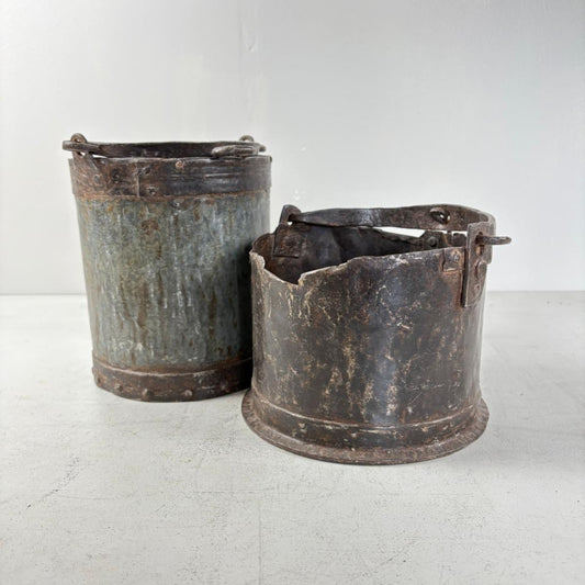 Pair of Vintage Indian Metal Cooking Pots