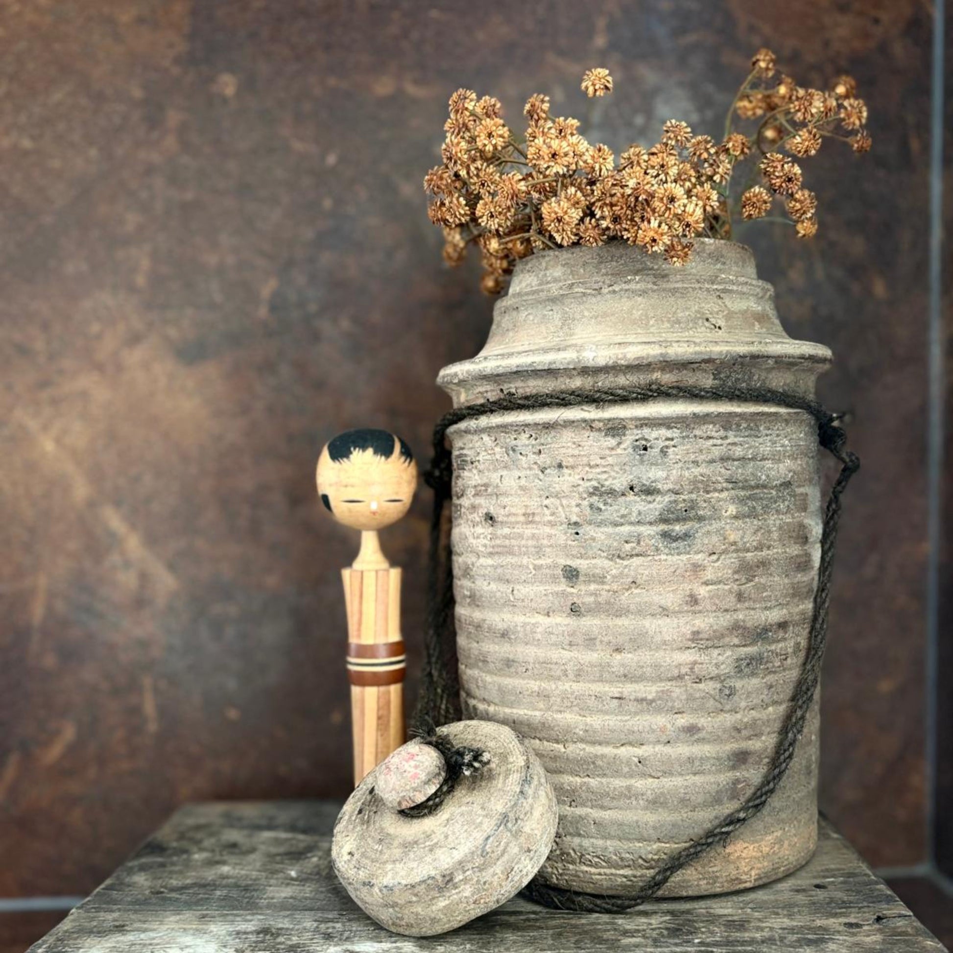 Antique Wooden Himachal Pot - Chhusang, Nepal