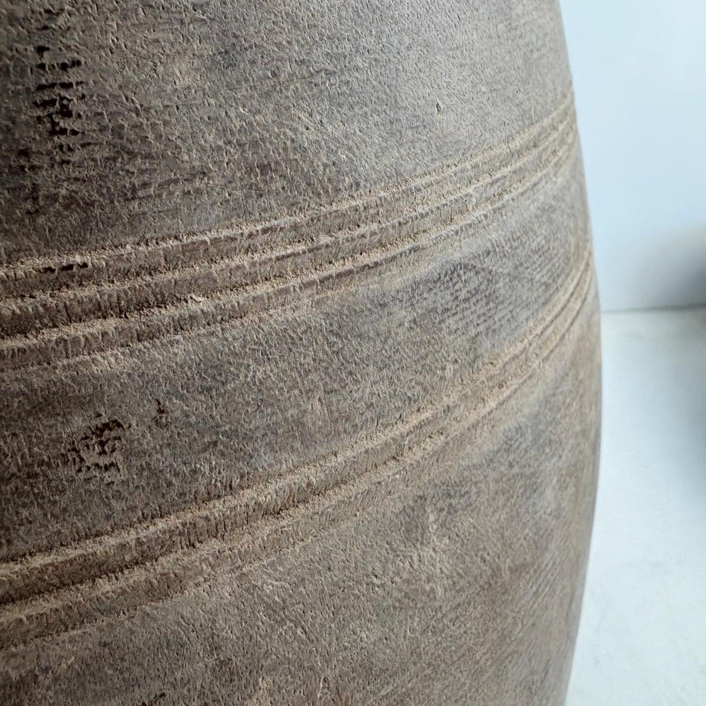 Unique Vintage Wooden Lidded Tabacco Pot - Kata, Tibet