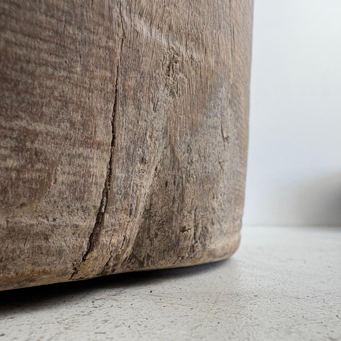 Unique Vintage Wooden Lidded Tabacco Pot - Kata, Tibet