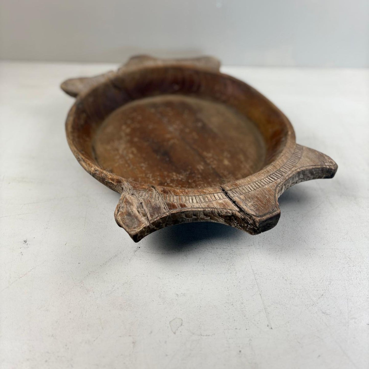Vintage Indian Wooden Parat Tray