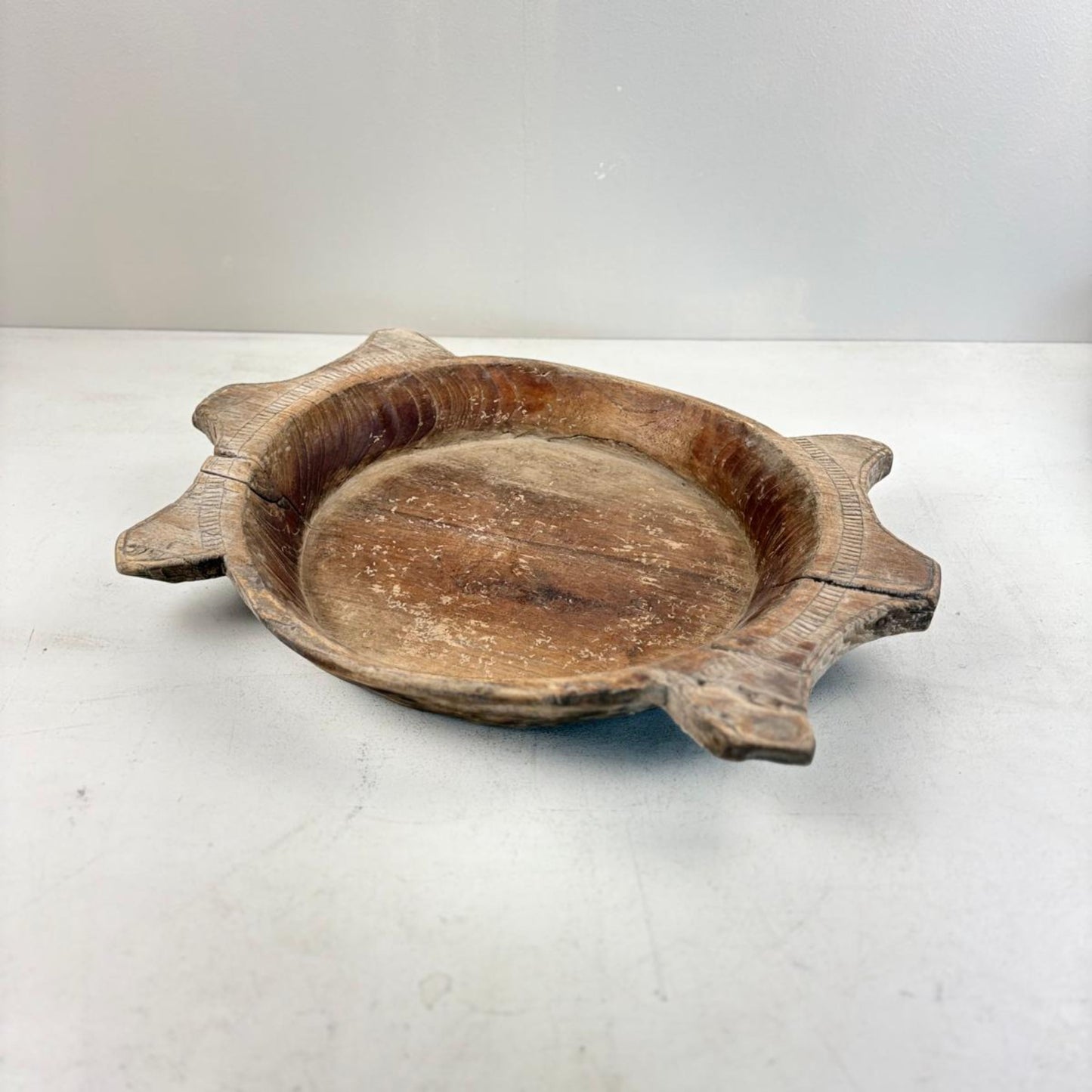 Vintage Indian Wooden Parat Tray