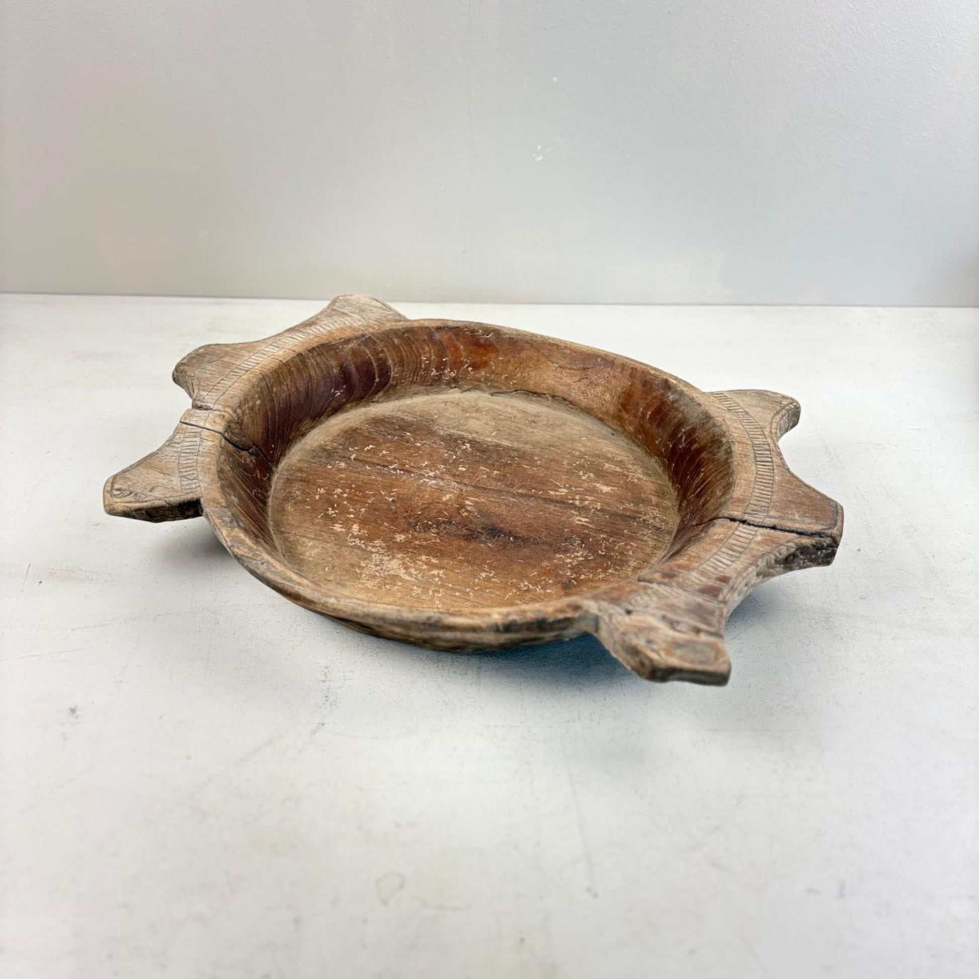 Vintage Indian Wooden Parat Tray