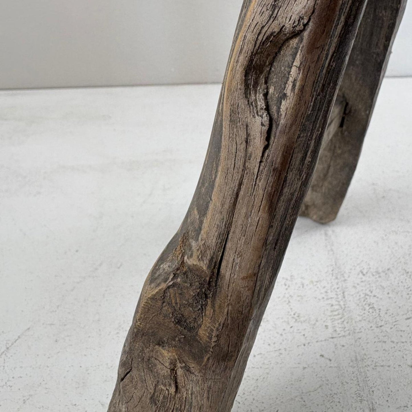 Antique Chinese Milking Stool  Handmade Elmwood