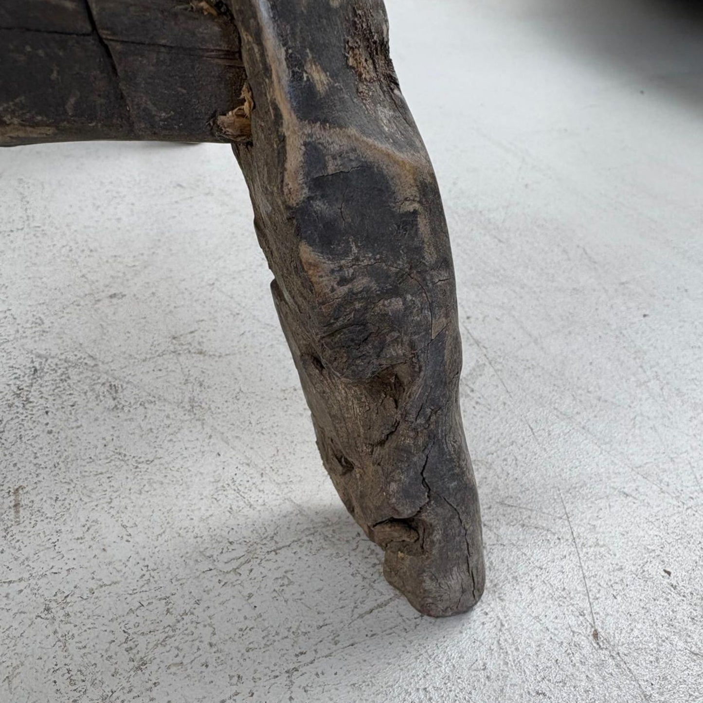 Antique Chinese Milking Stool  Handmade Elmwood