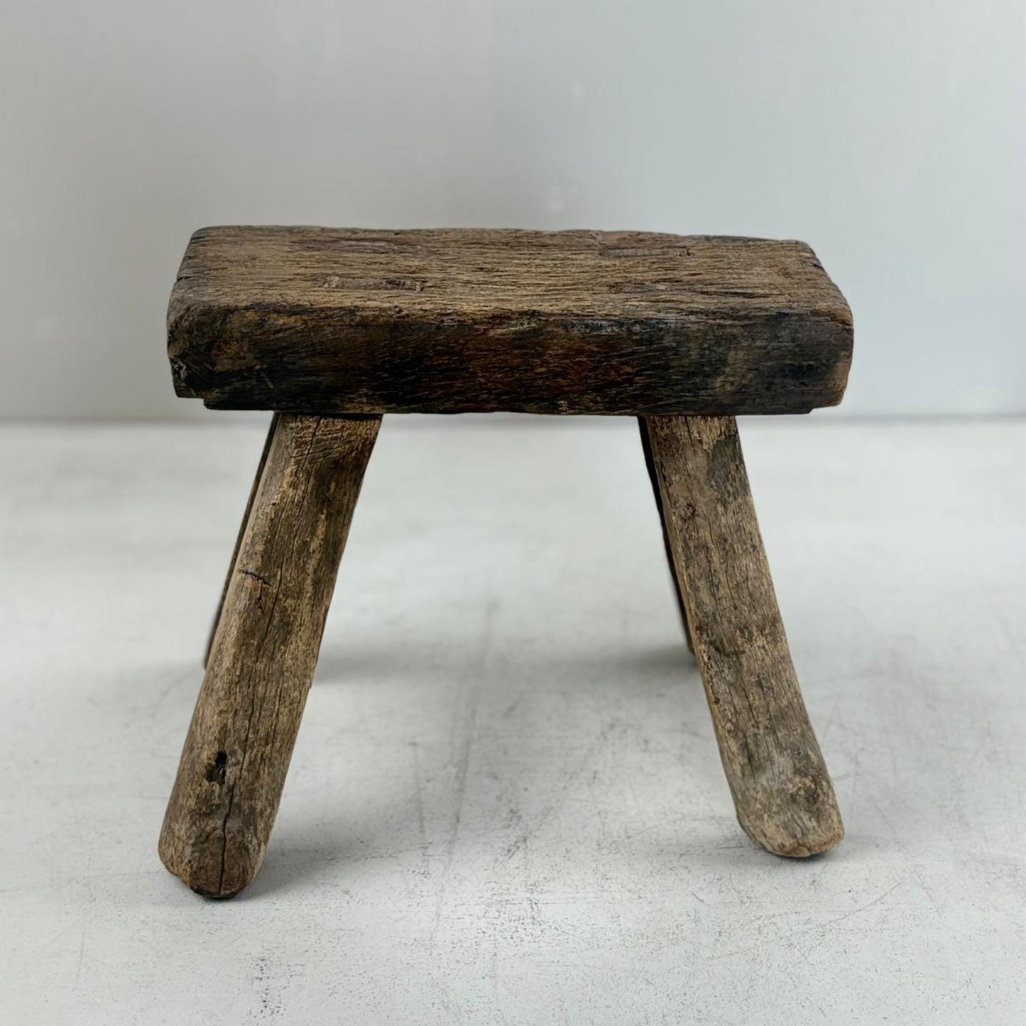 Antique Chinese Milking Stool  Handmade Elmwood