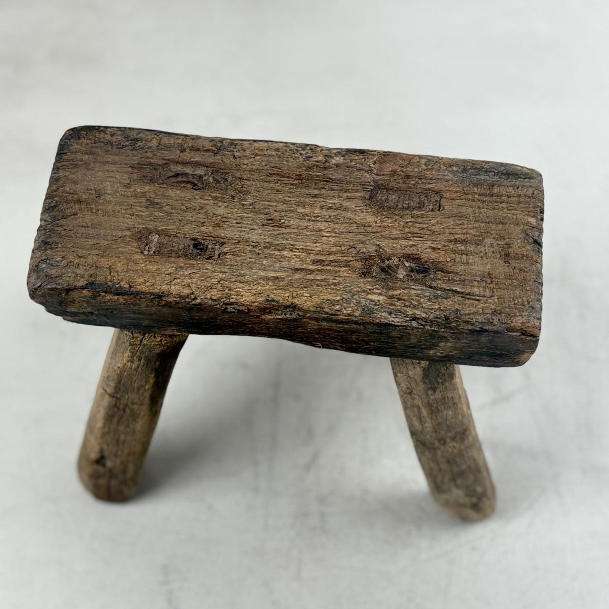 Antique Chinese Milking Stool  Handmade Elmwood