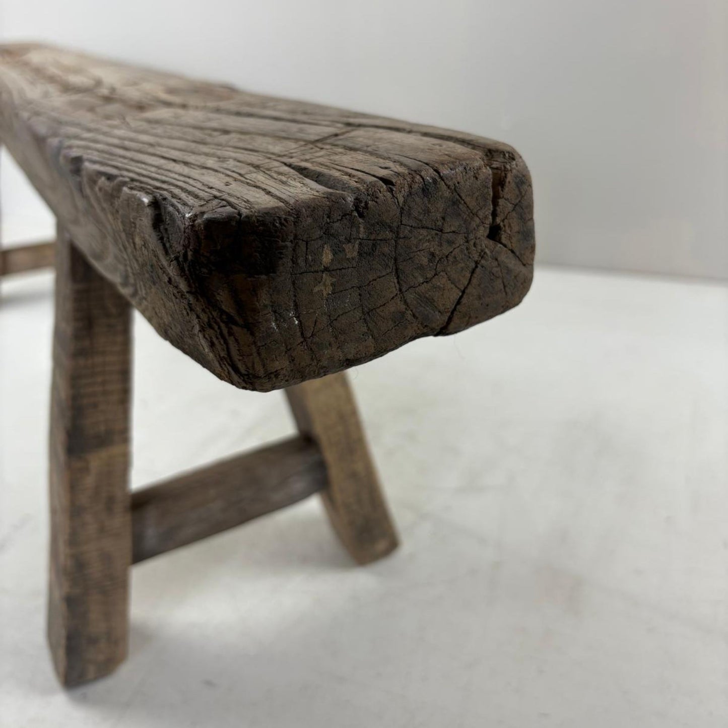 Vintage Chinese School Bench- Handcrafted Elmwood