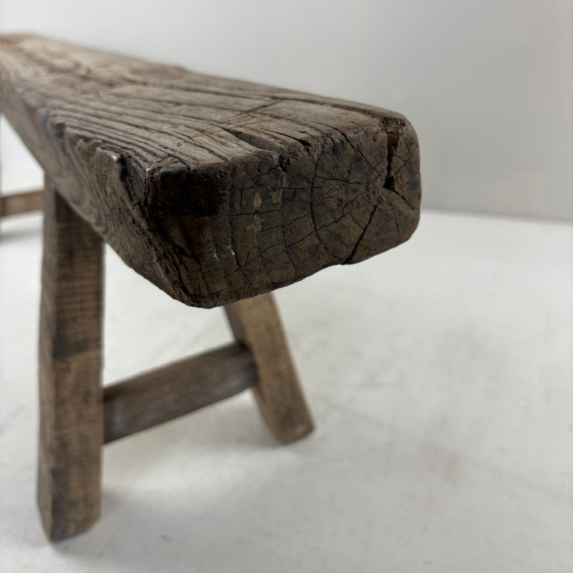 Vintage Chinese School Bench- Handcrafted Elmwood