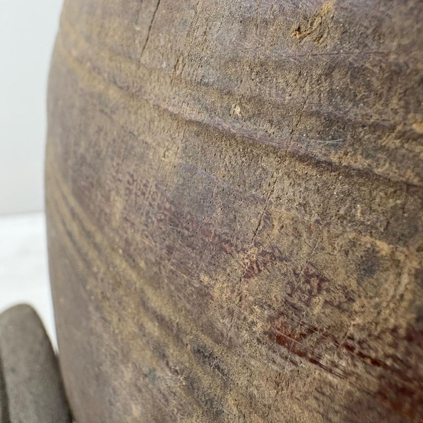Unique Vintage Wooden Lidded Tabacco Pot - Kata, Tibet