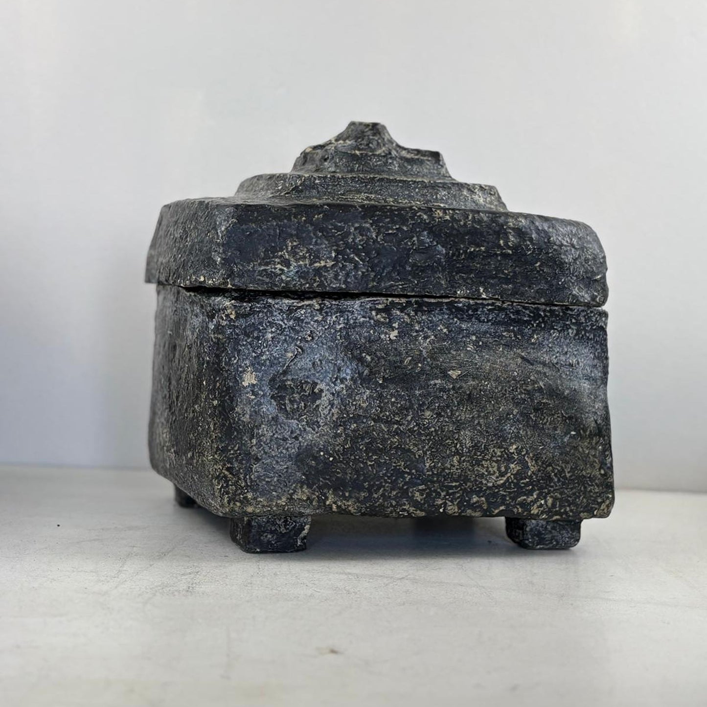 Vintage Indian Paper Maché Large Decorative Lidded Box - Kashmir, India