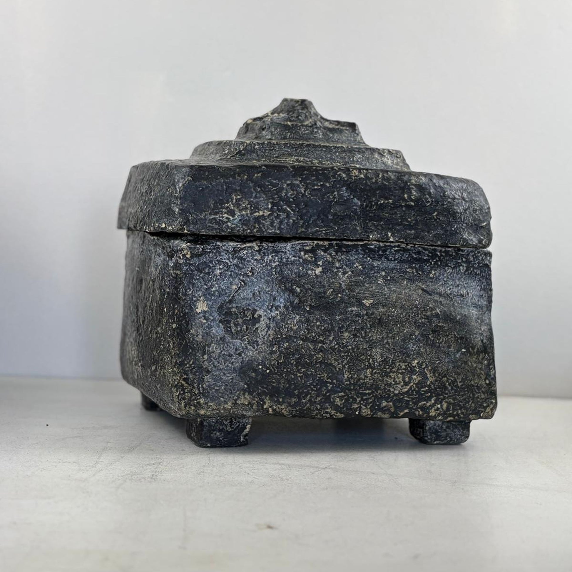 Vintage Indian Paper Maché Large Decorative Lidded Box - Kashmir, India