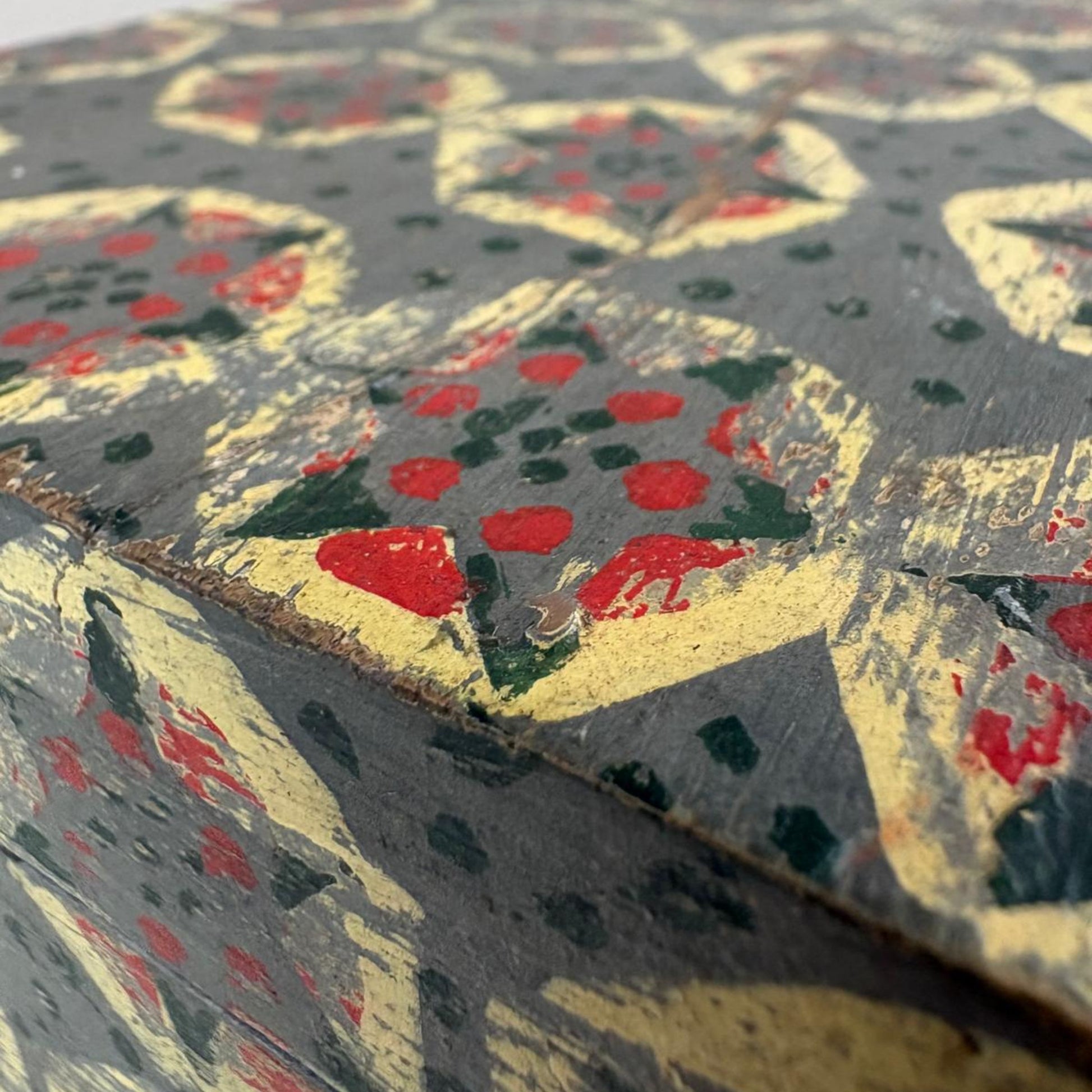 Vintage Lidded Wooden Box from India