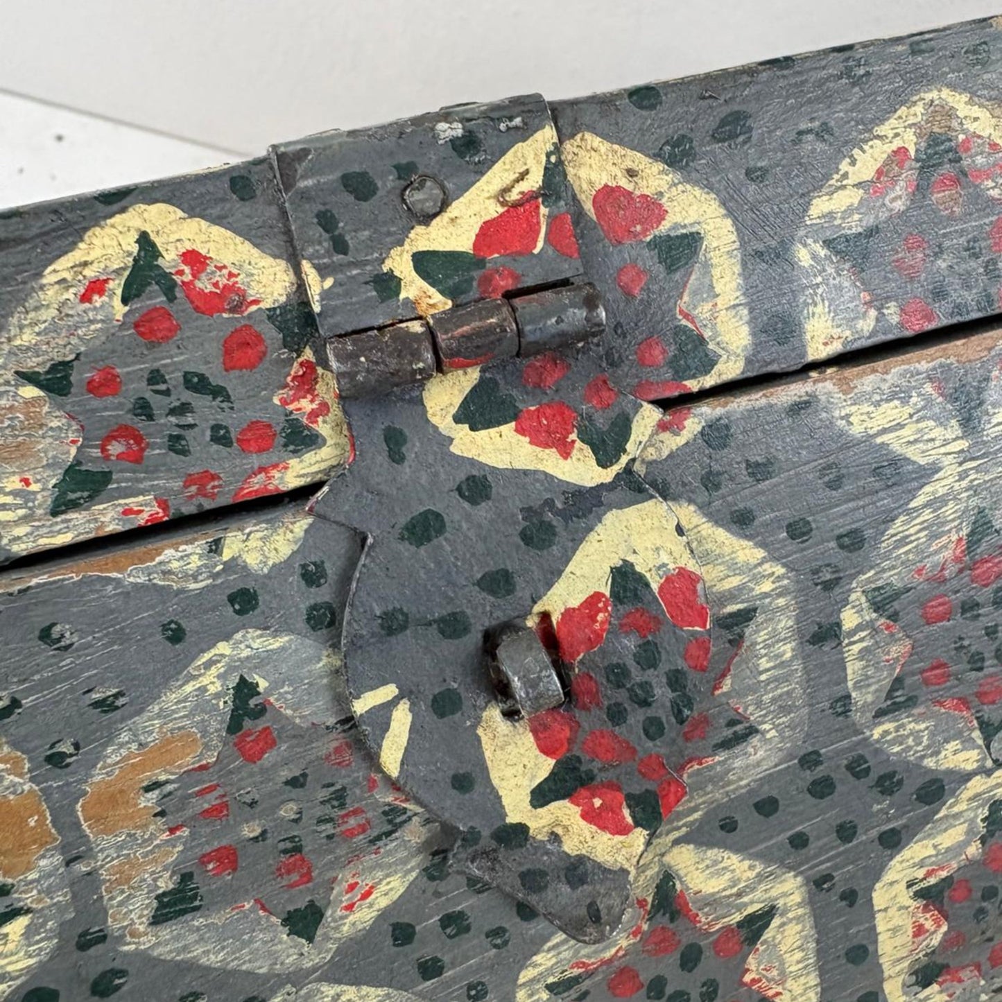 Vintage Lidded Wooden Box from India