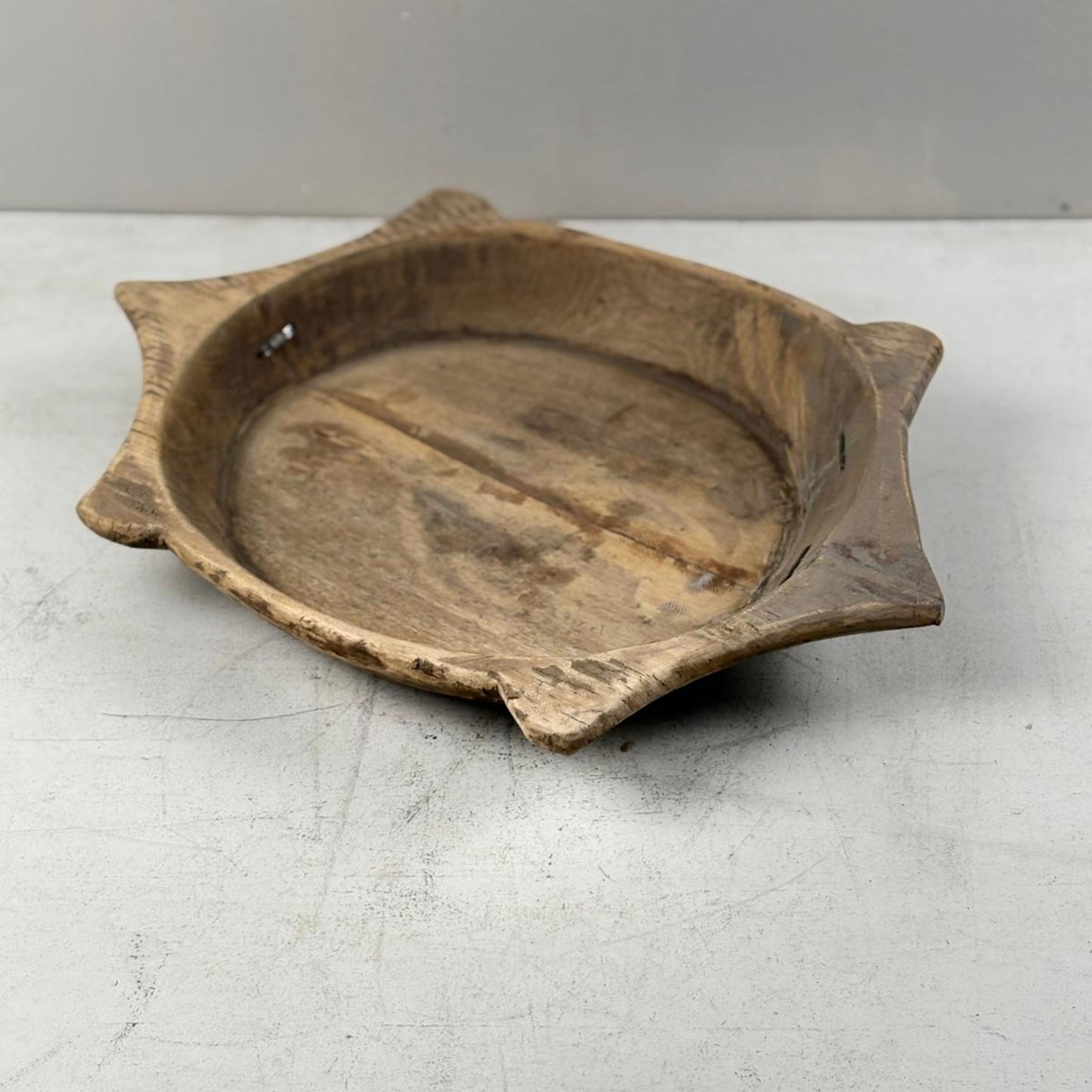 Vintage Indian Wooden Chapati Dish