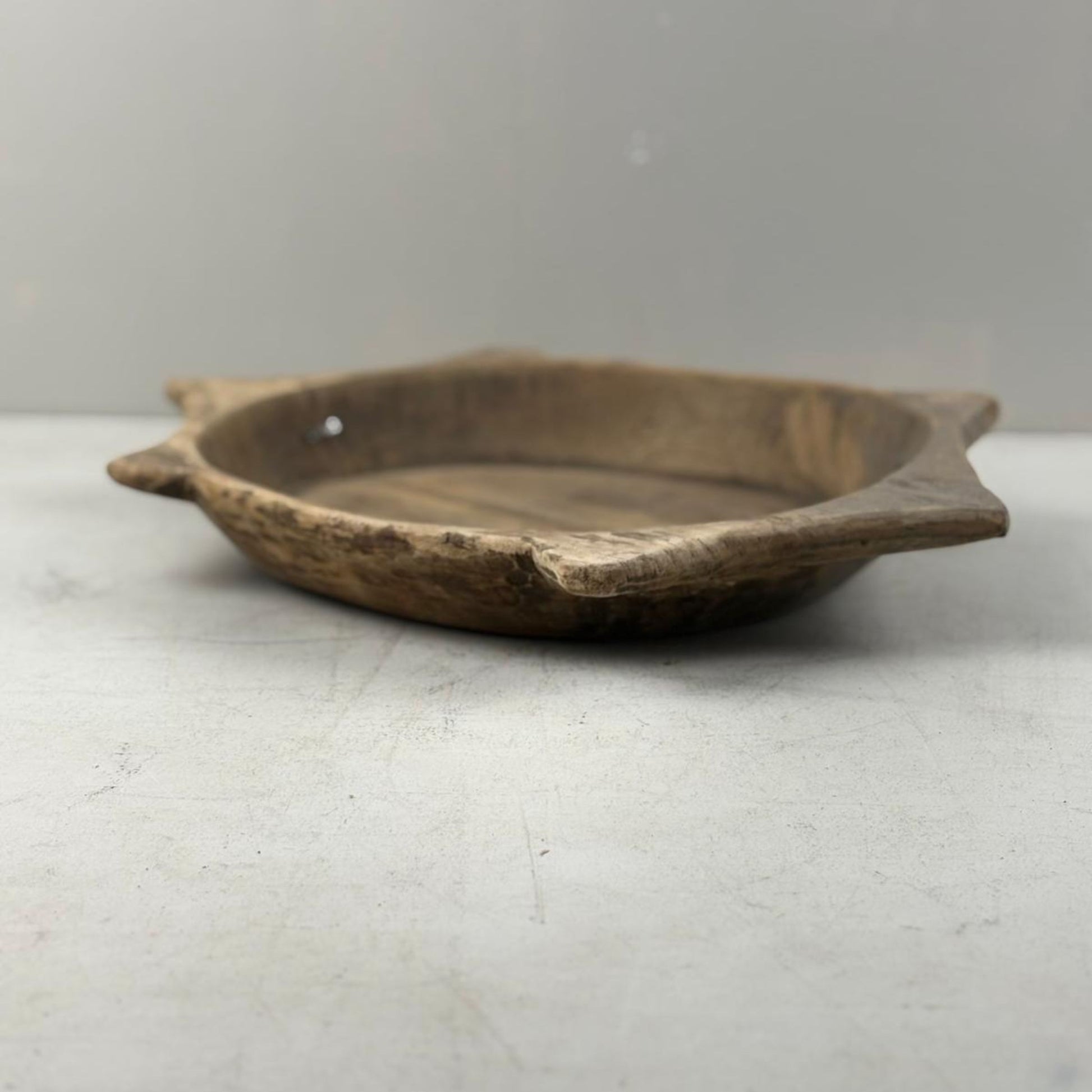 Vintage Indian Wooden Chapati Dish