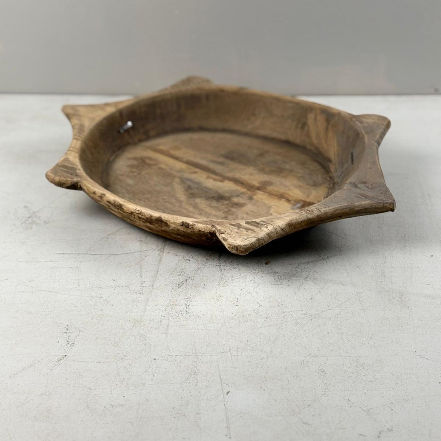 Vintage Indian Wooden Chapati Dish